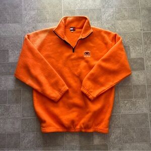Vintage Orange Tommy Hilfiger Quarter Zip Fleece Sweatshirt Xl